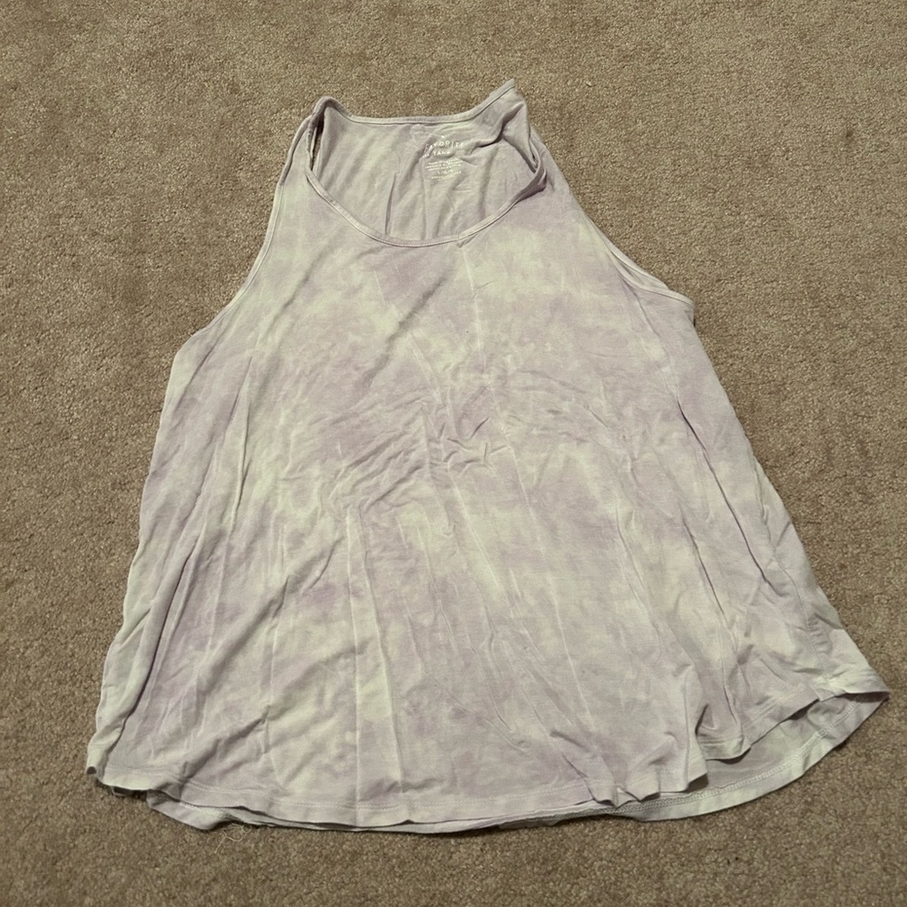 Purple and White tie dye American Eagle tank top